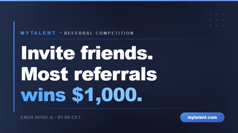 MyTalent Launches $1,000 Referral Competition — Help Build the Community, Win Cash
